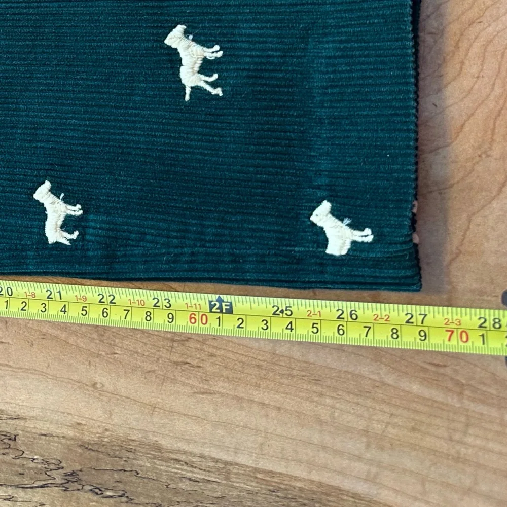 Vintage Orvis Hunter Green Corduroy Dog Embroidered Pants High Rise 30x27 Y2K - Picture 8 of 15